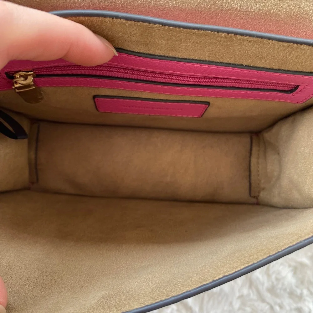 Antonio Melani Rosie Crossbody Bag Women Bright Pink Leather‎ Barbiecore Chic